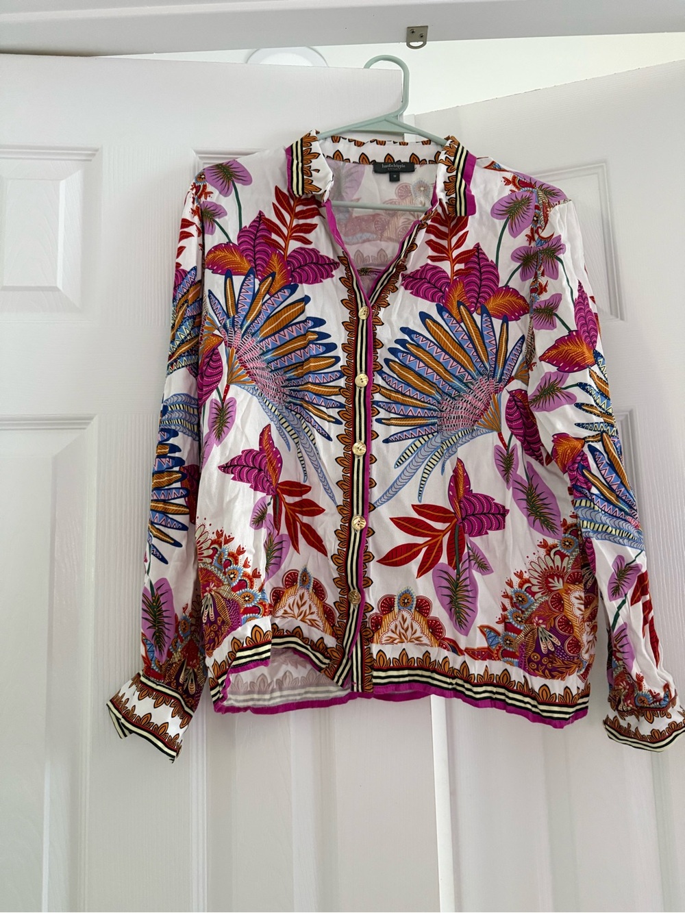 Haute Hippie - Vibrant Tropical Print Button-Up Blouse